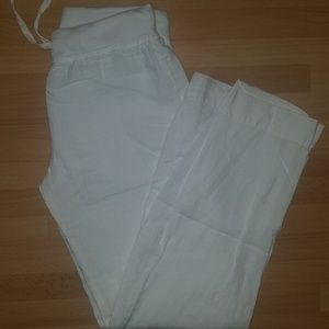 White linen pants
